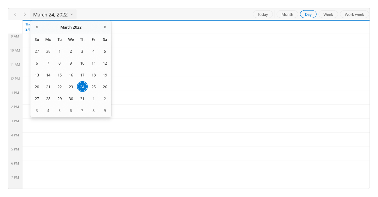 WinUI Scheduler Day View