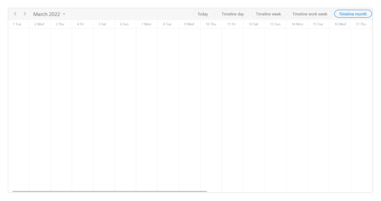WinUI Scheduler Timeline Month View
