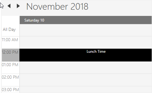 Blocking time slots in WPF Scheduler