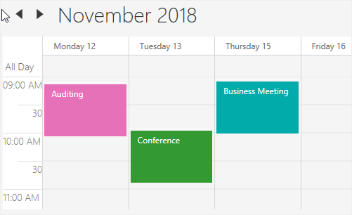 Nonworking days in WPF Scheduler