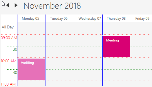Time interval customization in WPF Scheduler