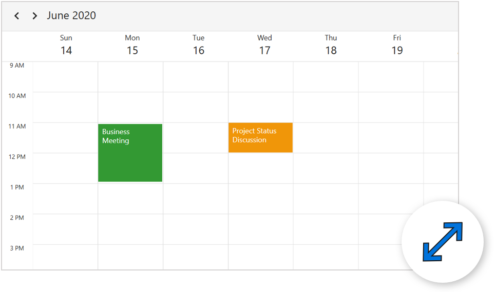 WPF Scheduler Appointment Resizing Support