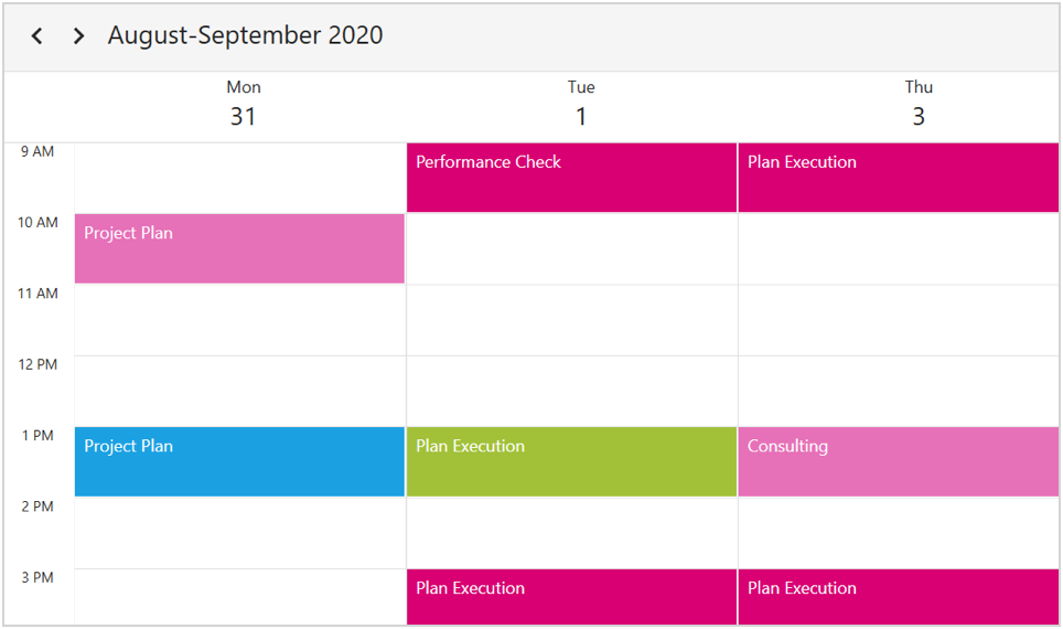 WPF Scheduler Flexible Working Days
