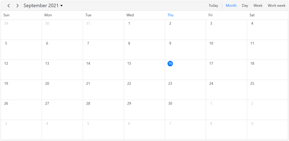 WPF Scheduler month view