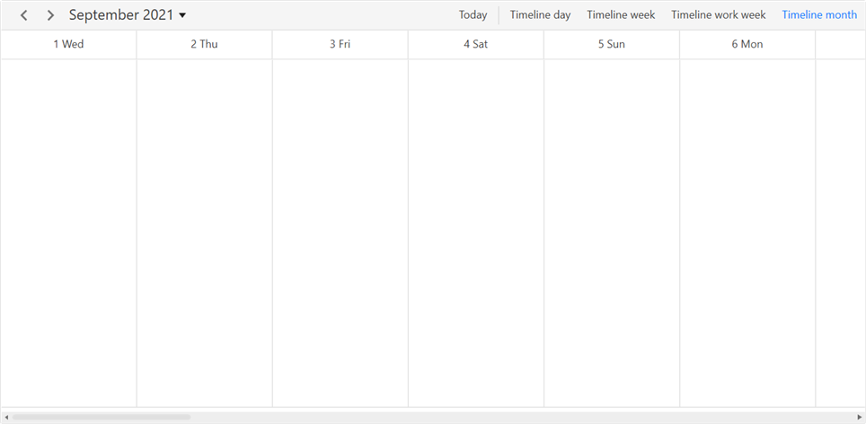 WPF Scheduler timeline month view