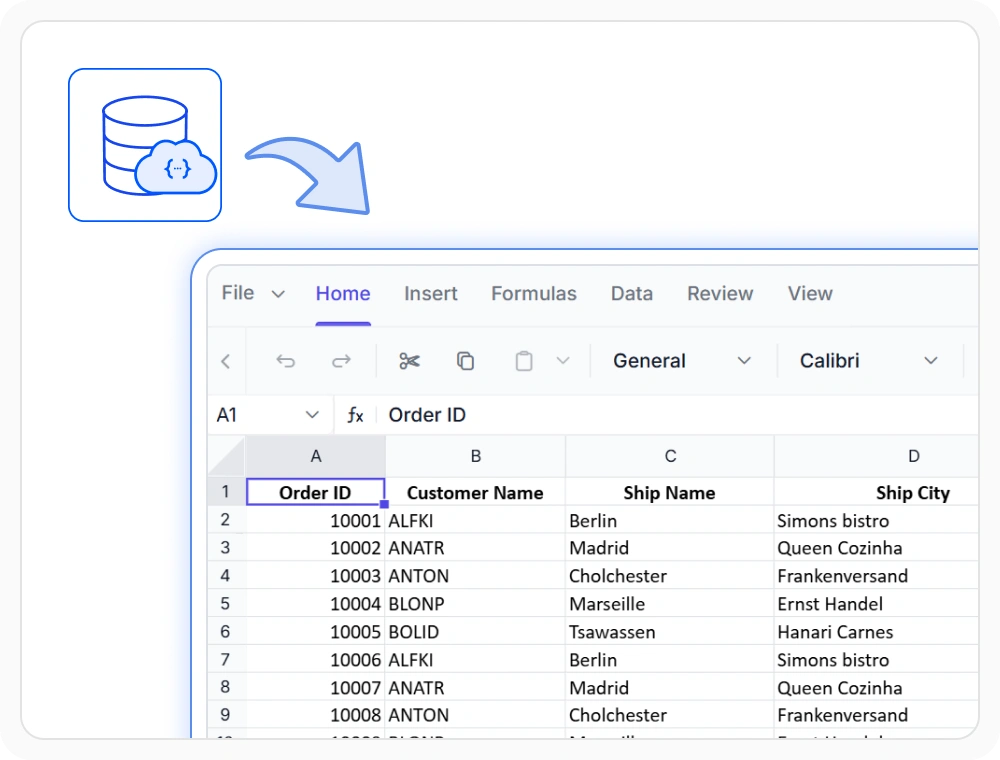 Remote data binding in React Spreadsheet Editor