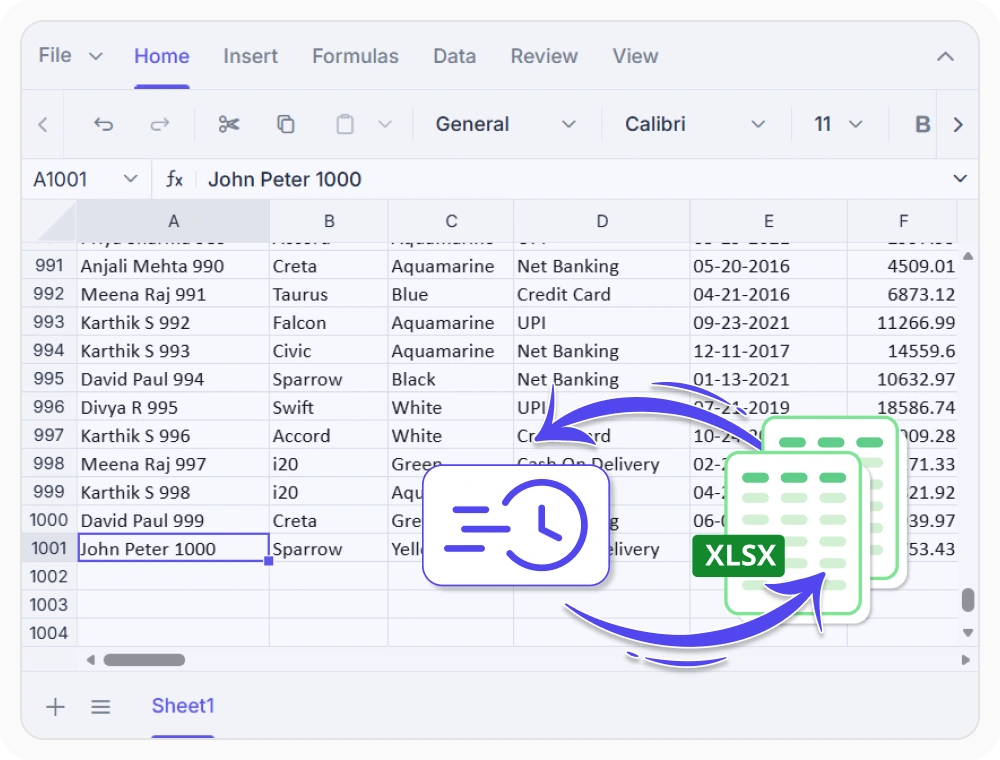 Import and export in React Spreadsheet Editor