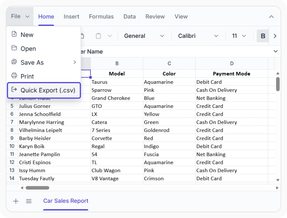 Ribbon UI customization in React Spreadsheet Editor