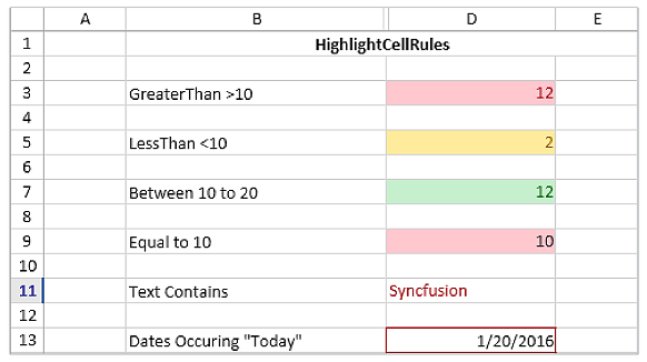 Apply Excel like conditional styling to cells in UWP Spreadsheet