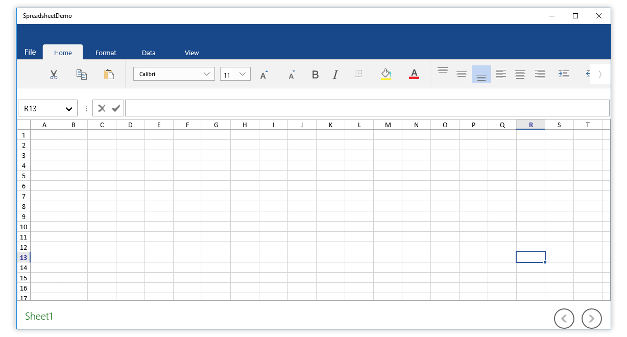Customizable Excel like ribbon UI for UWP Spreadsheet control