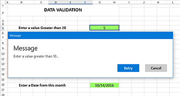 Data validation for a cell or range of cells in UWP Spreadsheet