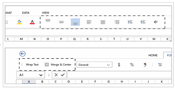 Excel like alignment and orientation styles for UWP Spreadsheet
