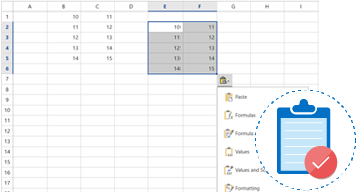 Excel like clipboard operations in UWP Spreadsheet