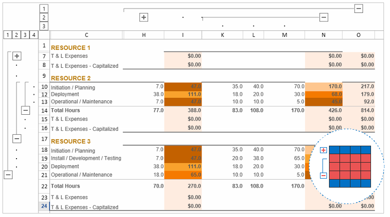 Apply Excel like grouping in WinForms Spreadsheet