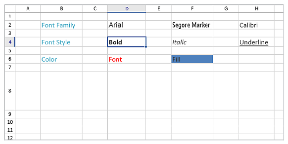 Excel like font styles for WinForms Spreadsheet