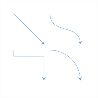 Different types of connectors in UWP Diagram control.