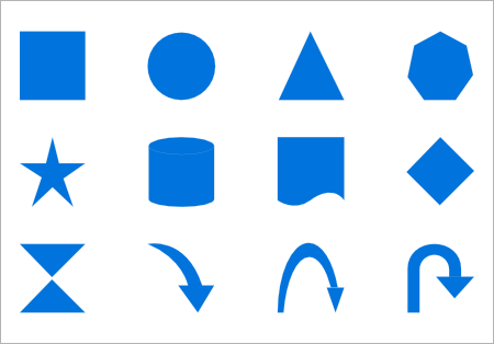 Built-in shapes for nodes in UWP Diagram control.