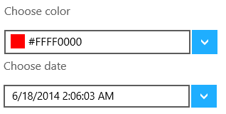 uwp drop down button control