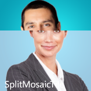 Display collection of images in horizontally streched tiles with random flip animation