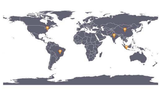 Maps for UWP showing marker pins using custom map marker support to indicate a location.