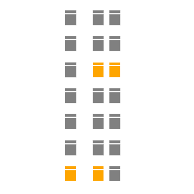 UWP Map showing bus seat arrangement using custom shape data.