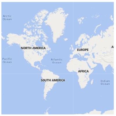 UWP Map showing Bing Maps support using imagery services.