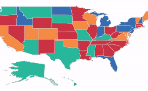 UWP Map showing selection functionality while tapping shapes.