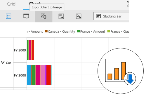 Exports to Word, PDF and image support in UWP Pivot Chart control