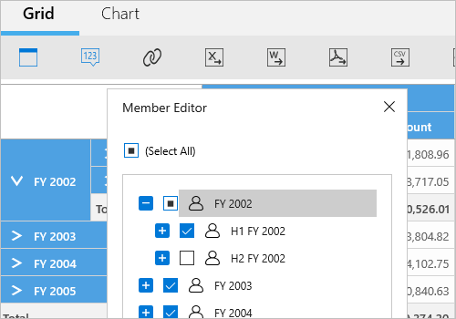 Member editor support in UWP Pivot and OLAP Browser