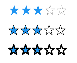 UWP Rating control showing customized border thickness.