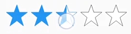 UWP Rating control showing half-value rating selection support.