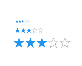 UWP Rating control showing customized item size.