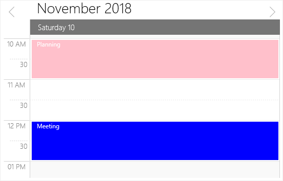 Day view in UWP Scheduler