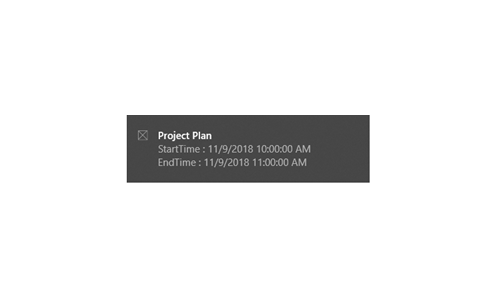 Reminders support in UWP Scheduler