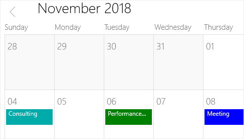 Appointment display in UWP Scheduler
