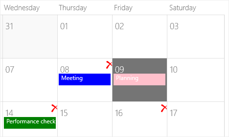Blackout dates in UWP Scheduler