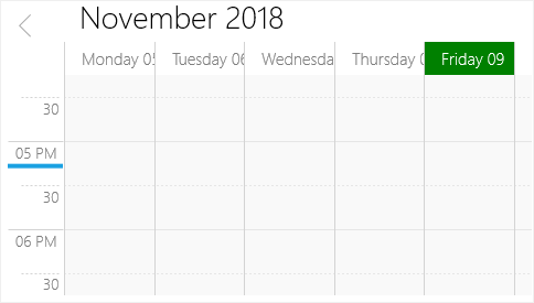 Current date and time customization in UWP Scheduler