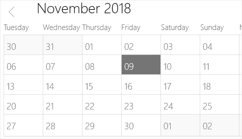 First day of the week in UWP Scheduler