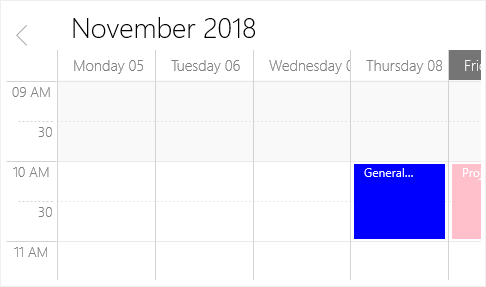 Working hours customization in UWP Scheduler