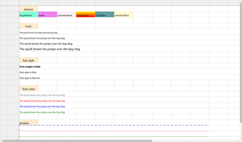 cell customization in UWP grid control