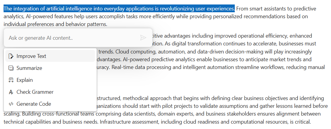 Vue Inline AI Assist overview.