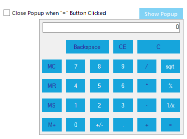 Pop-up Calculator