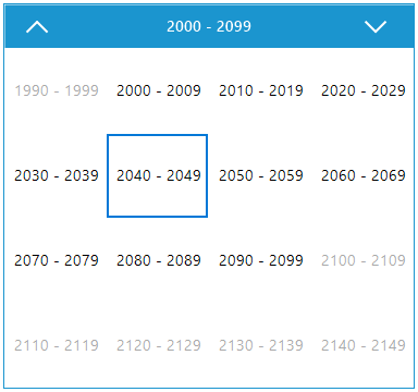 Windows Forms calendar century view