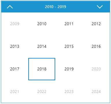 Windows Forms calendar decade view