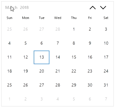 Windows Forms calendar navigation to year, decade view