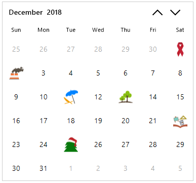 Windows Forms calendar special dates