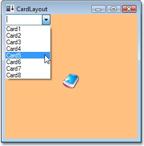 Display single view from stack of controls in card layout