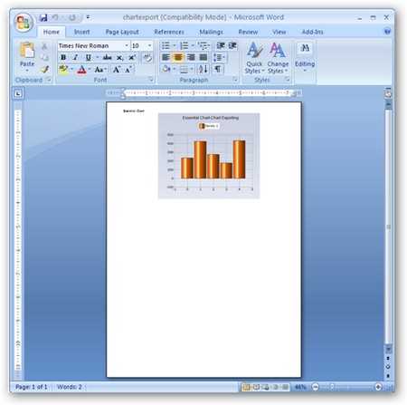 WinForms Chart exported to a Word document