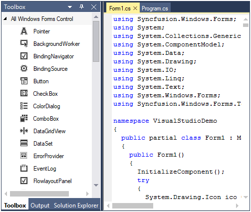 Group windows as tabs in WinForms Docking Manager