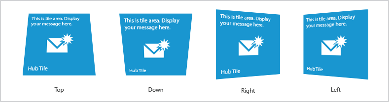 Windows Forms hub tile slant at different side based on selection point